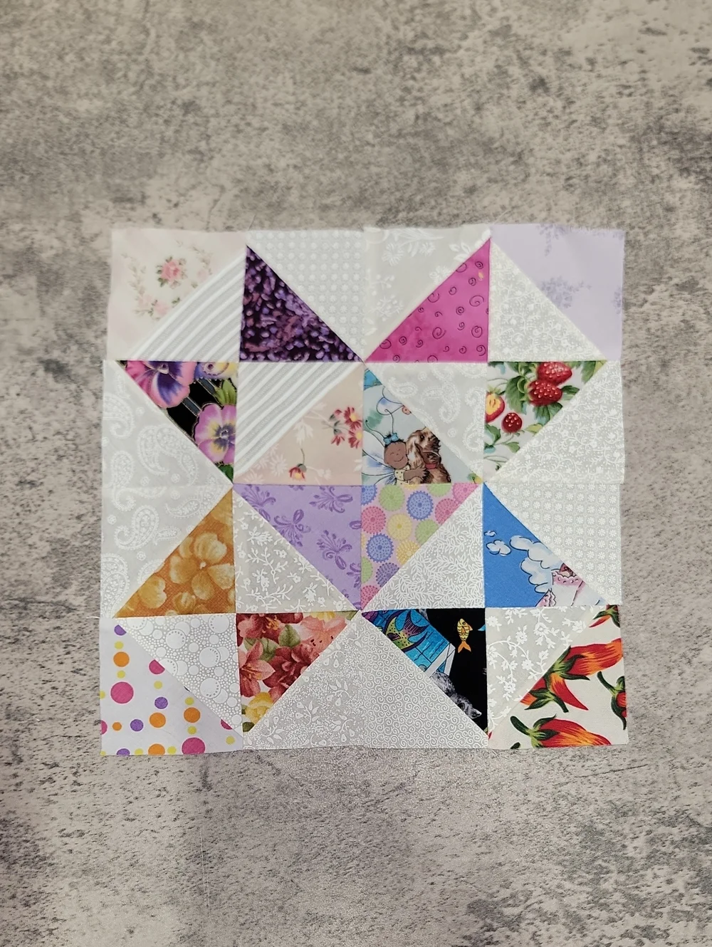 Vintage Handmade Patchwork Star quilt blocks Ohio Star Variation